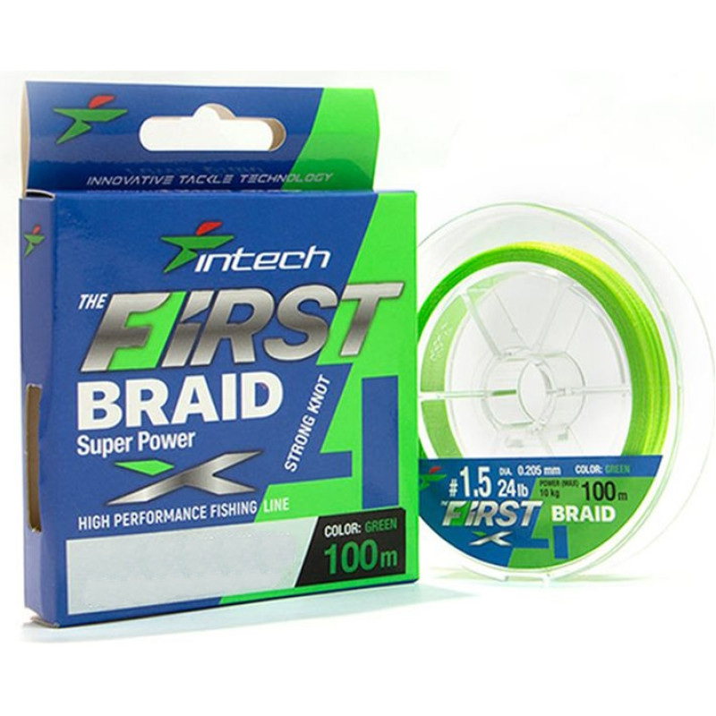 Шнур плетений Intech First Braid X4 100 m PE#0.8 (5.45 кг)