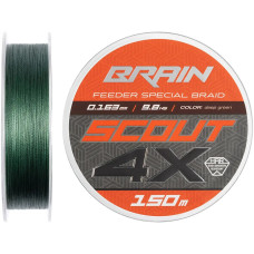 Шнур Brain Scout 4X (2026) 150m (deep green) 0.163mm 9.8kg