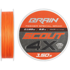 Шнур Brain Scout 4X (2026) 150m (fluoro Orange) 0.163mm 9.8kg
