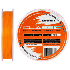 Волосінь Brain Classic Carp Line Solid orange 150m 0,25mm 6,6kg 15lb