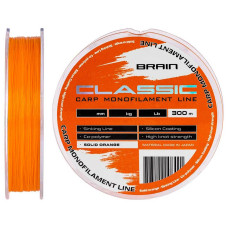 Волосінь Brain Classic Carp Line Solid orange 300m 0,25mm 6,6kg 15lb