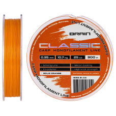 Волосінь Brain Classic Carp Line Solid orange 300m 0,35mm 10,7kg 25lb