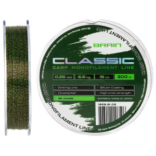 Волосінь Brain Classic Carp Line 3D camo 300m 0,25mm 6,6kg 15lb