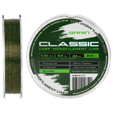 Волосінь Brain Classic Carp Line 3D camo 300m 0,30mm 8,8kg 20lb