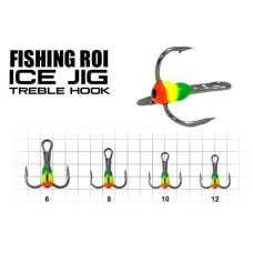 Гачок трійник с каплею Fishing ROI 10 GLR (25шт/уп) (M620)