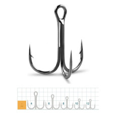 Gurza Round treble hook # 1 BN 25 шт. (трійник round bend)