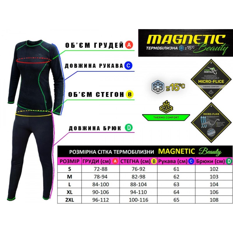 ПМ Термобілизна жіноча  MAGNETIC Beauty Red мікрофліс (до -15°С) S