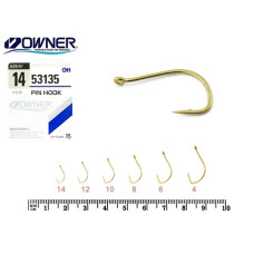 53135-№10 Гачок "OWNER" (JAPAN) Pin hook Gold