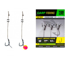 Короповий повідець з голкою Bait Spike Rigs (6кр/10см/25Lb/11,5кг) (3шт/пачка)(5пачек/1упаковка)