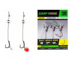 Короповий повідець з голкою Bait Spike Rigs (6кр/12см/25Lb/11,5кг) (3шт/пачка)(5пачек/1упаковка)