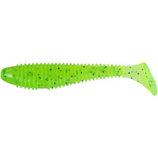 Силікон X-Fish Guddi Fat 4" Chartreuse Green & Black Flake (4шт/уп)