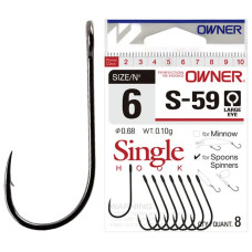 51580-№10 Гачок для блешні "OWNER" (JAPAN) SS-59 BC Single for spoons and spinner