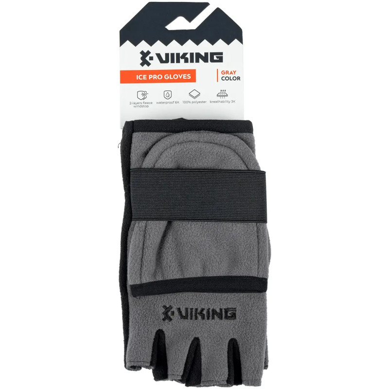 Рукавички Viking Fishing Ice Pro Gloves XL (fleece) 3 cut finger к:grey-graphite