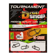 Застібка Intech Tournament Drop Snap Matt black (9 шт) #0