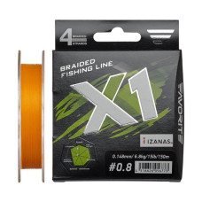 Шнур Favorite Х1 PE 4x 150m (orange) #0.8/0.148mm 15lb/6.8kg